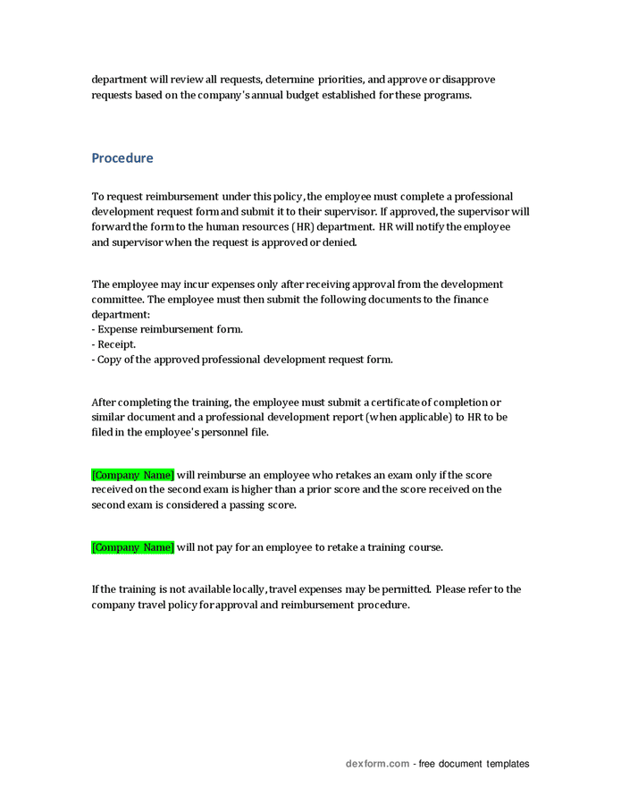 Professional Development Policy In Word And Pdf Formats - Page 2 Of 2