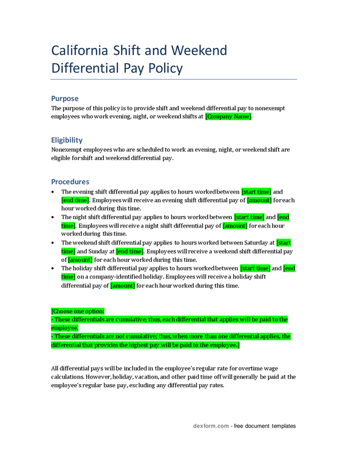 shift-and-weekend-differential-pay-policy-california-in-word-and-pdf