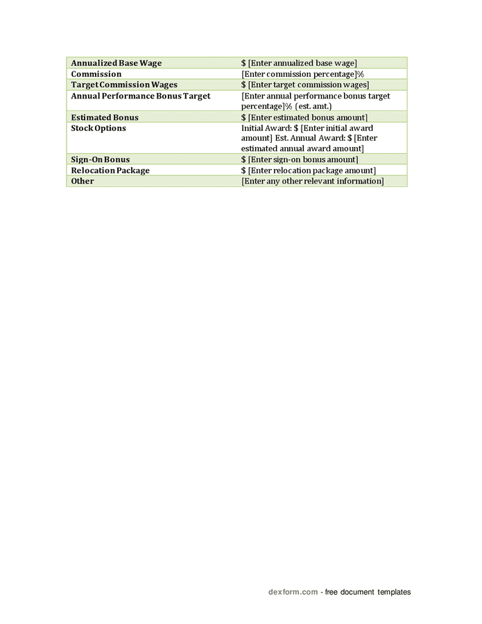 Job offer approval form in Word and Pdf formats - page 2 of 2