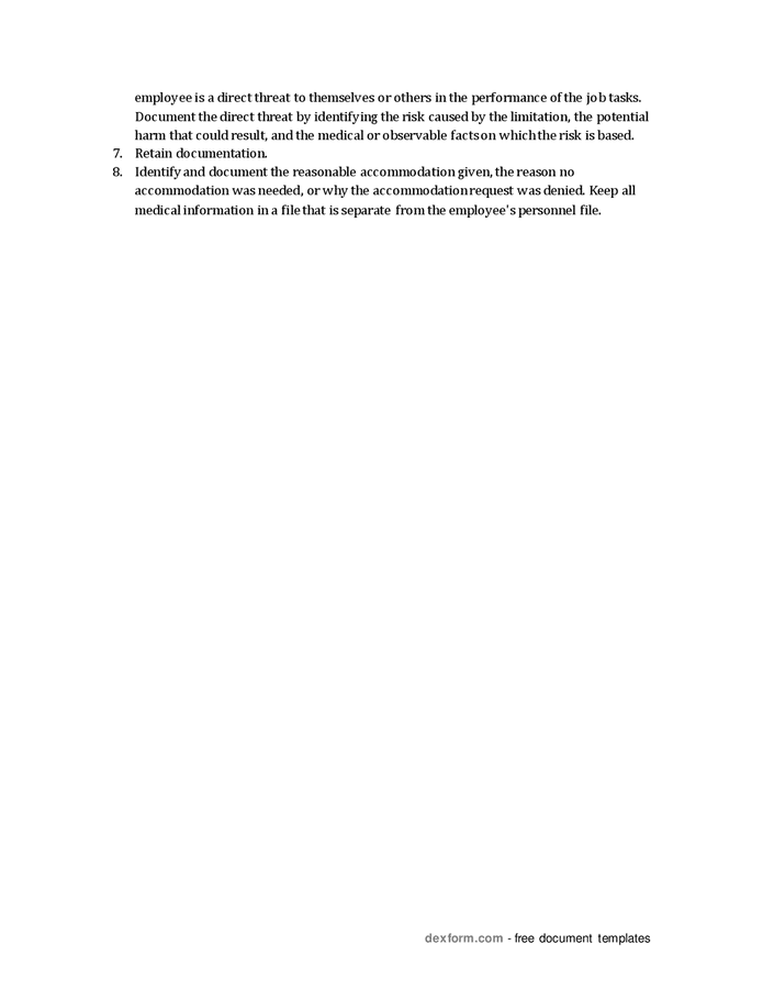 Checklist For Ada Reasonable Accommodation In Word And Pdf Formats Page 2 Of 2 4653