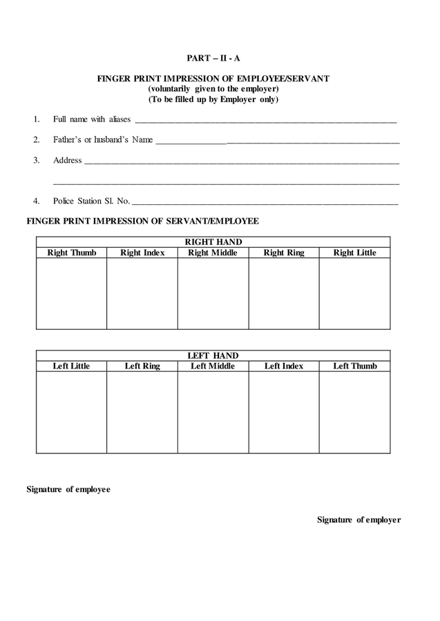 Domestic servant / employee verification form in Word and Pdf formats ...