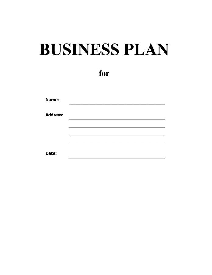 word templates for business plan