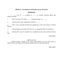Affidavit - cancellation of hypothecation of vehicle <a href=