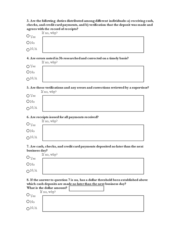 Internal control selfassessment questionnaire in Word and Pdf formats