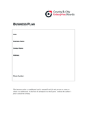 Business plan page 1 preview
