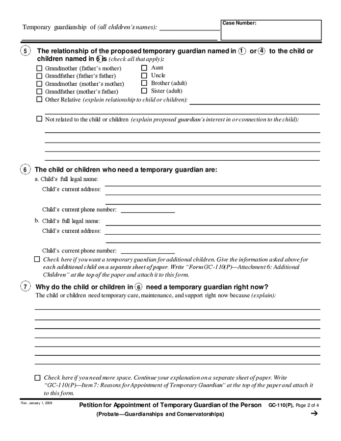 Temporary Gms3 Form.pdf Temporary guardianship form in Word and Pdf formats - page 2 of 4