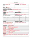 Call sheet template page 1 preview