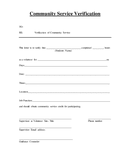 Community service verification page 1 preview
