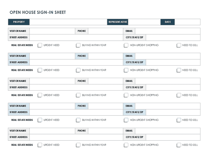 Open House Sign in Sheet In Word And Pdf Formats open-house-sign-in-sheet-in-word-and-pdf-formats