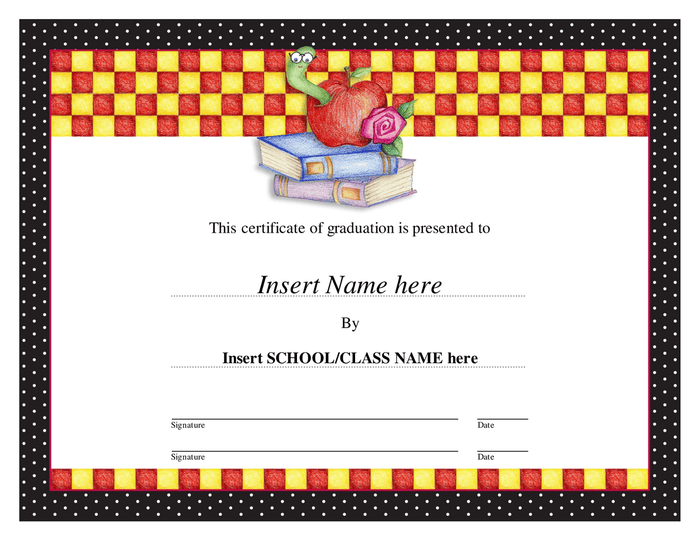 Fall Graduation Certificate Certificate of school graduation in Word and Pdf formats
