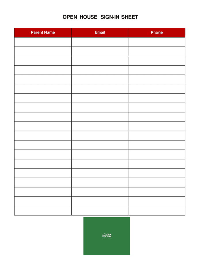 Open House Sign in Sheet In Word And Pdf Formats open-house-sign-in-sheet-in-word-and-pdf-formats