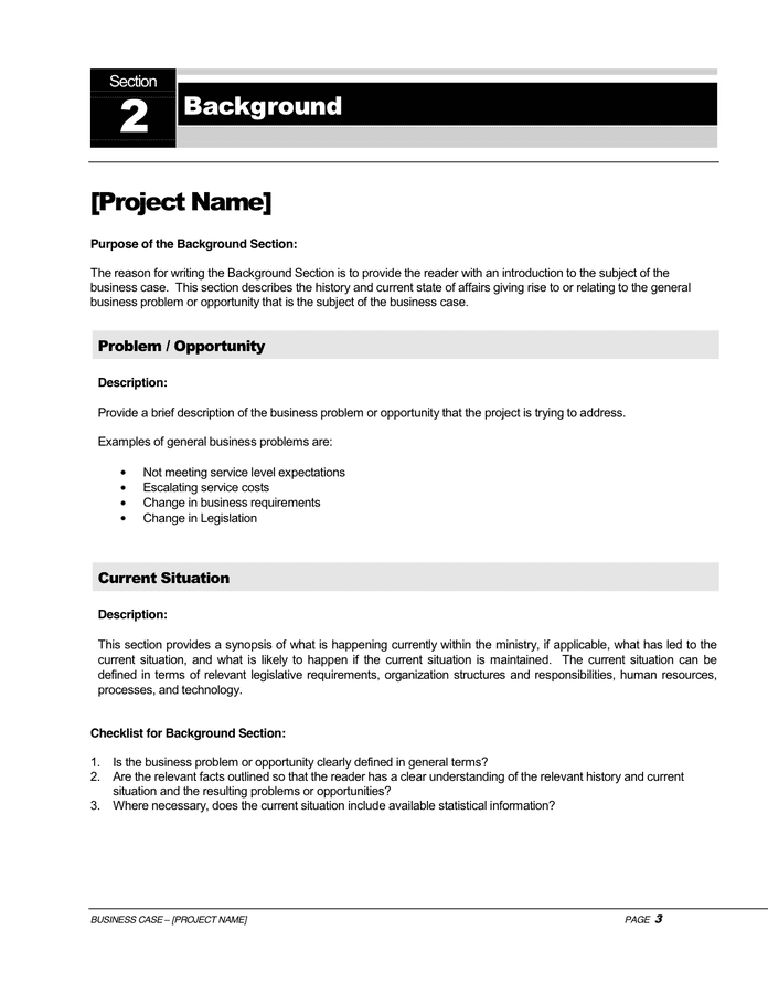 Business Case Template In Word And Pdf Formats - Page 4 Of 18