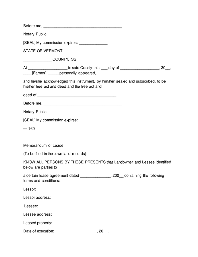 Sample lease agreement between landowner and farmer in Word and Pdf ...