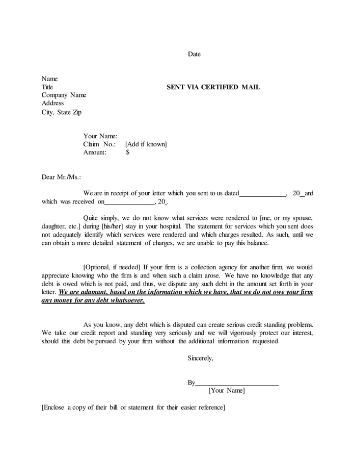 Collection letter sample in Word and Pdf formats - page 2 of 2