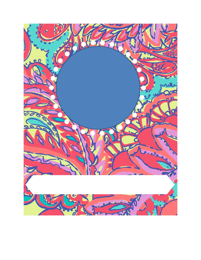 Binder cover template in Word and Pdf formats