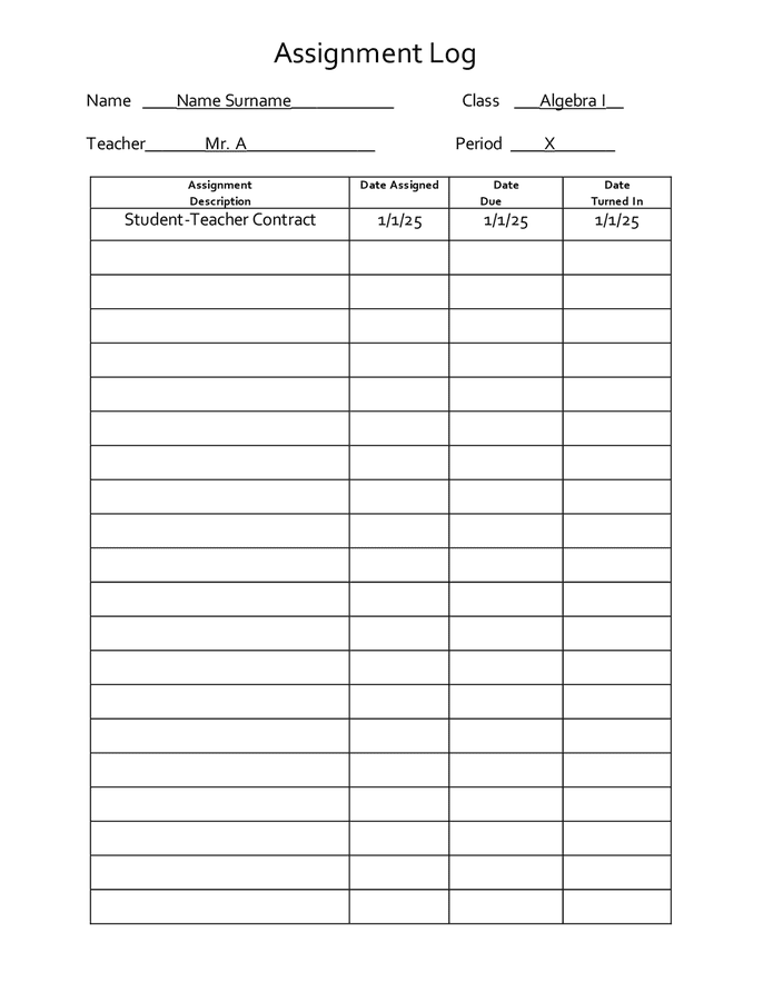 assignment-log-in-word-and-pdf-formats