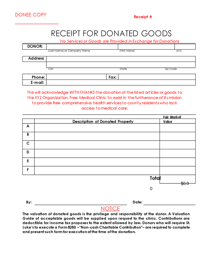 Tax Receipt For Donation In Word And Pdf Formats - Page 2 Of 2