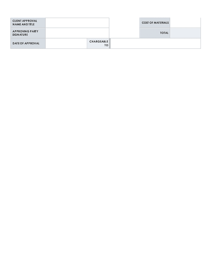 Repair work order template in Word and Pdf formats - page 2 of 3
