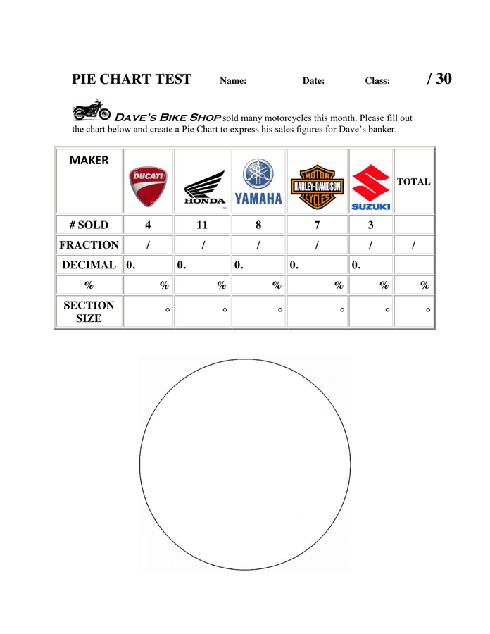 Pie Chart Template download free documents for PDF, Word and Excel