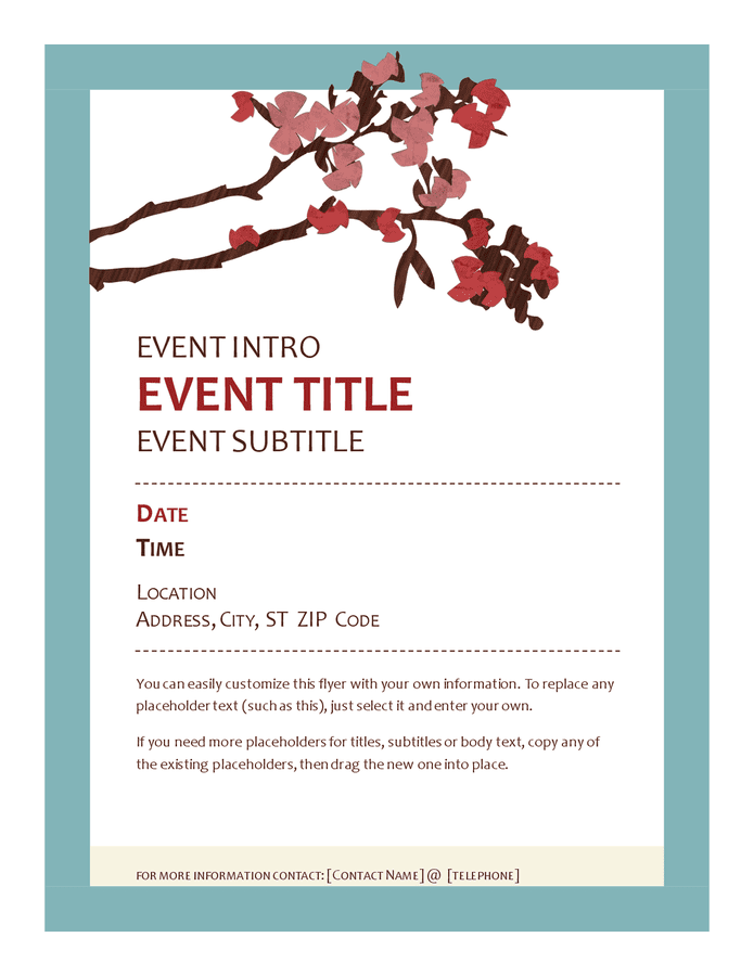 Event program design template in Word and Pdf formats