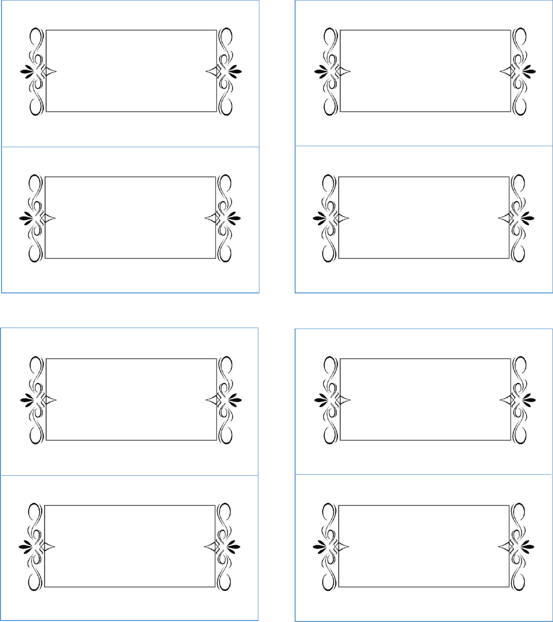 Place card template in Word and Pdf formats