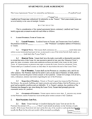 Apartment Lease Agreement page 1 preview