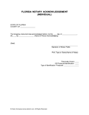 Individual notary acknowledgement (Florida) page 1 preview