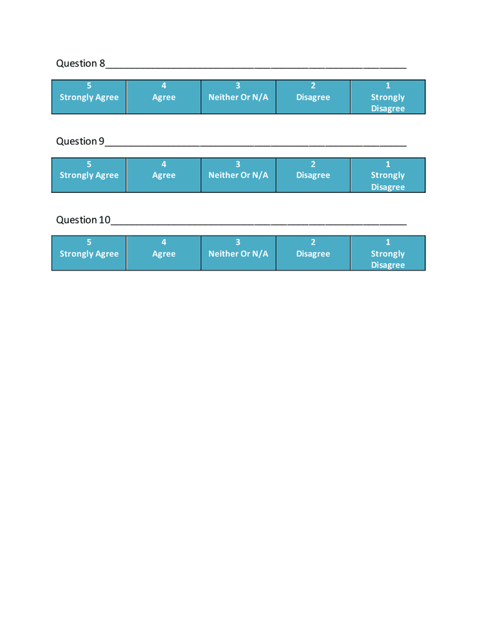 8 Likert Scale Templates Word Excel Pdf Formats
