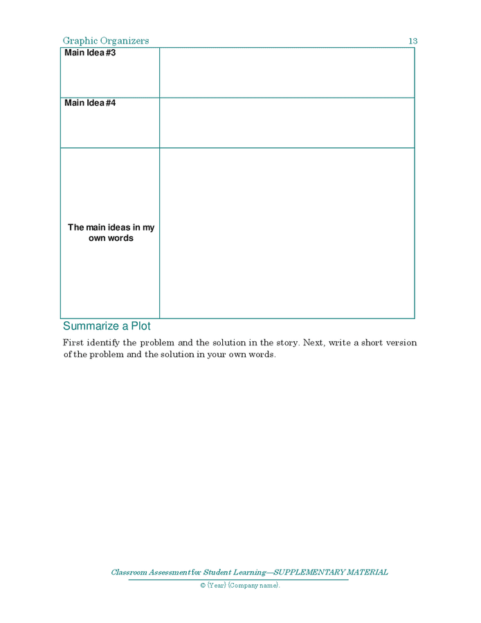 Graphic organizers templates in Word and Pdf formats - page 13 of 16