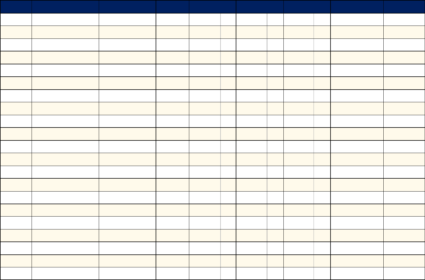 General ledger template in Word and Pdf formats