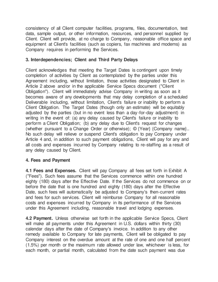 Professional Services Agreement In Word And Pdf Formats Page 2 Of 12