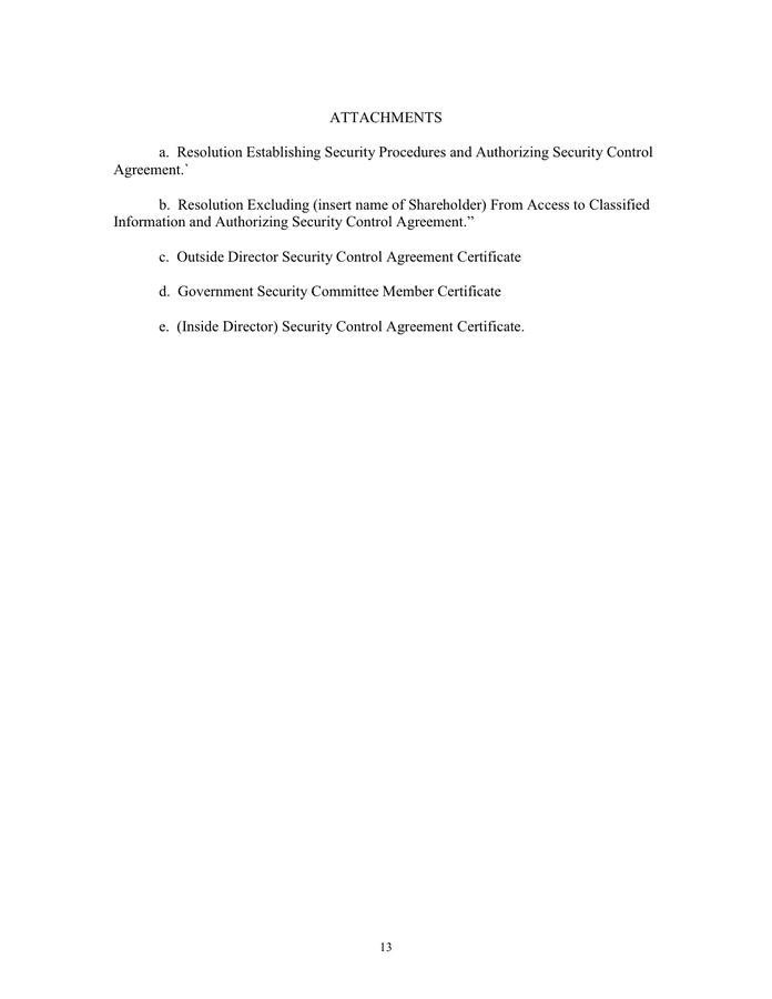 Security Control Agreement in Word and Pdf formats page 13 of 22
