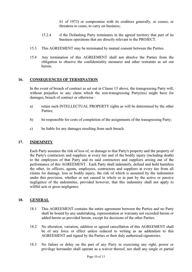 Memorandum of agreement in Word and Pdf formats - page 10 of 13