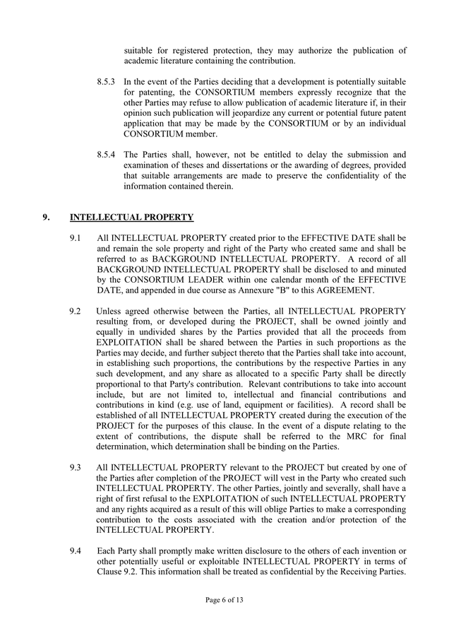 Memorandum of agreement in Word and Pdf formats - page 6 of 13