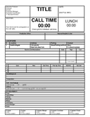 Call sheet template page 1 preview