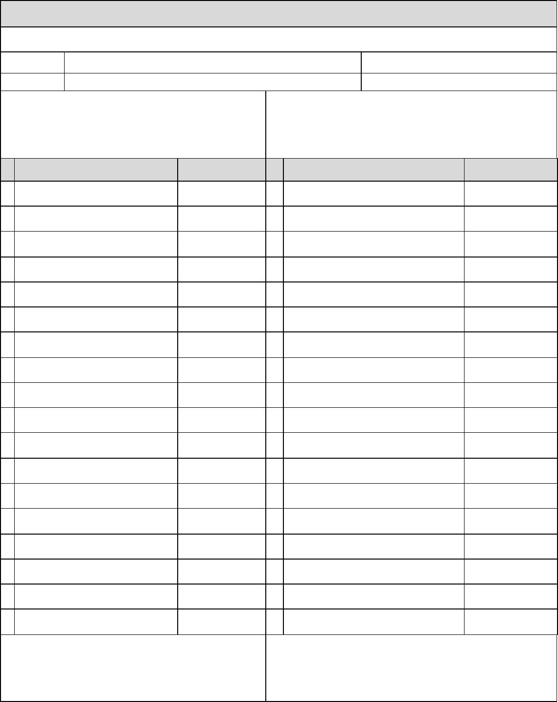 Attendance signin sheet in Word and Pdf formats