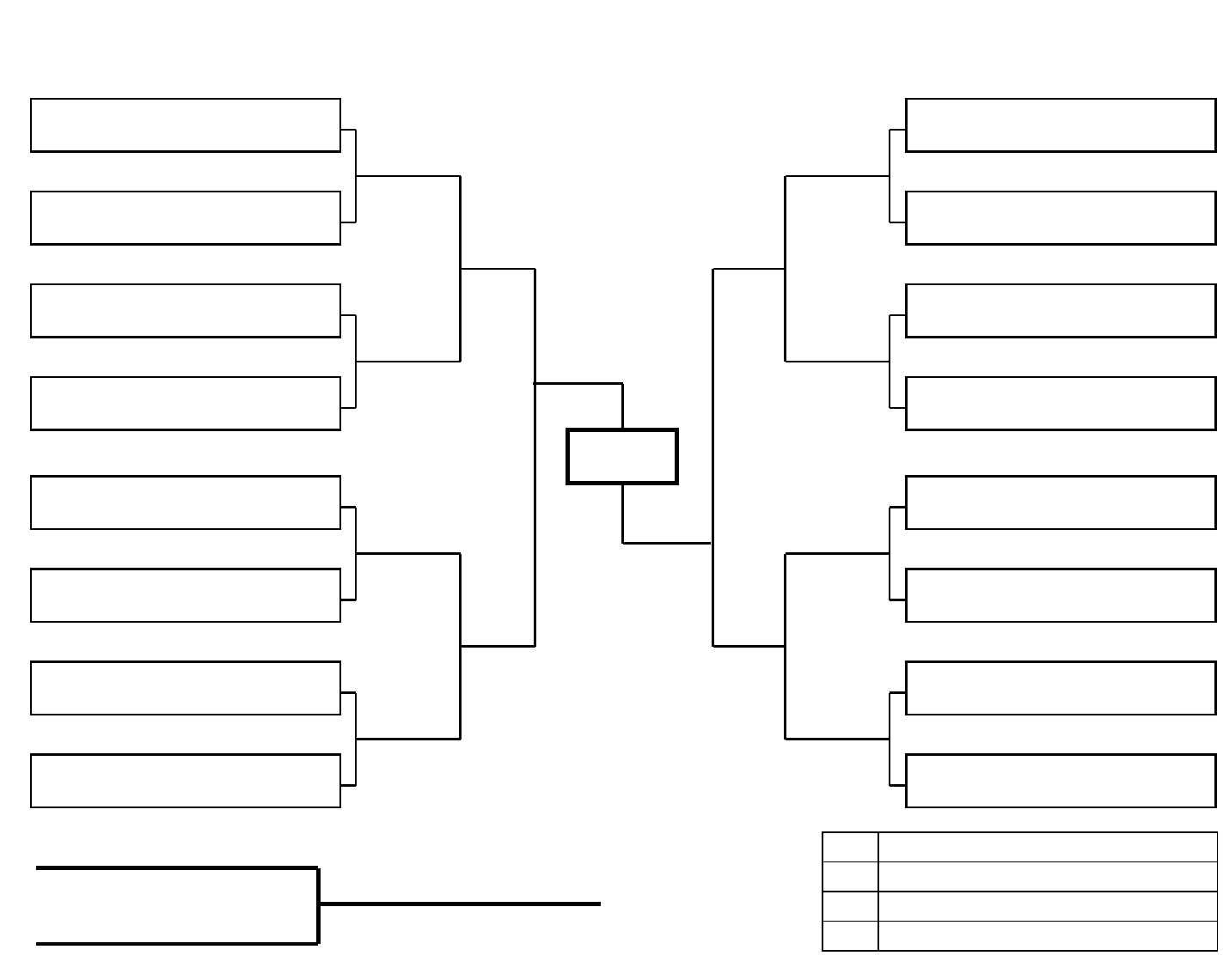 Tournament chart in Word and Pdf formats