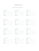 Contact information template page 1 preview