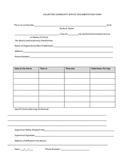 Volunteer community service documentation form page 1 preview