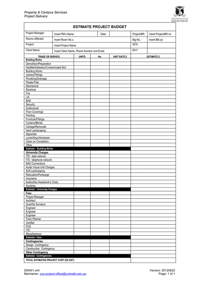 Project Budget Template - download free documents for PDF, Word and Excel