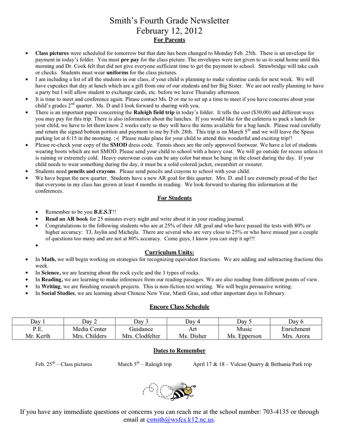 Kindergarten Newsletter Template download free documents for PDF