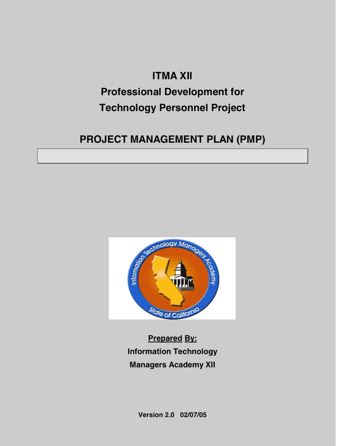 Project management plan in word and pdf formats