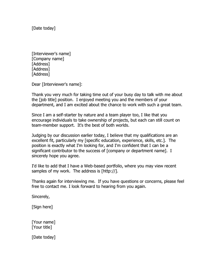 Thank You Letter in Word and Pdf formats - page 2 of 2