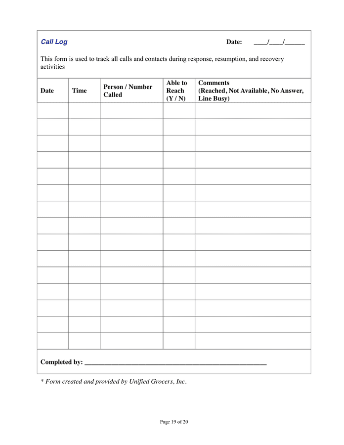 Retailer Business Continuity Plan Template in Word and Pdf formats ...