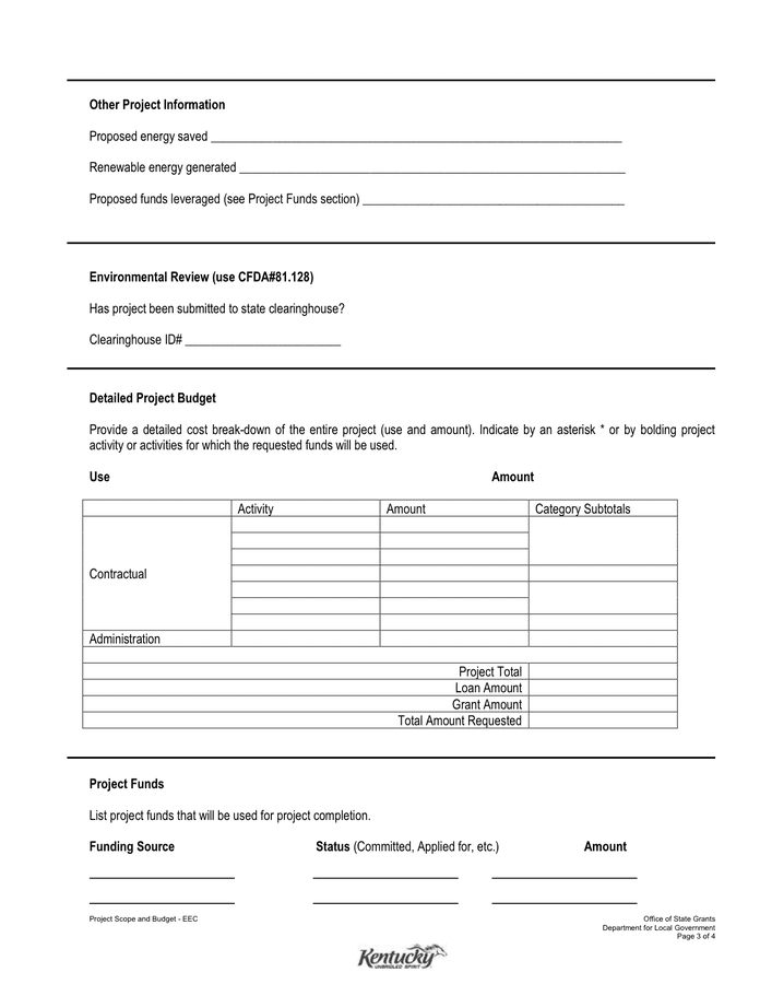 Project Scope and Budget in Word and Pdf formats - page 3 of 4