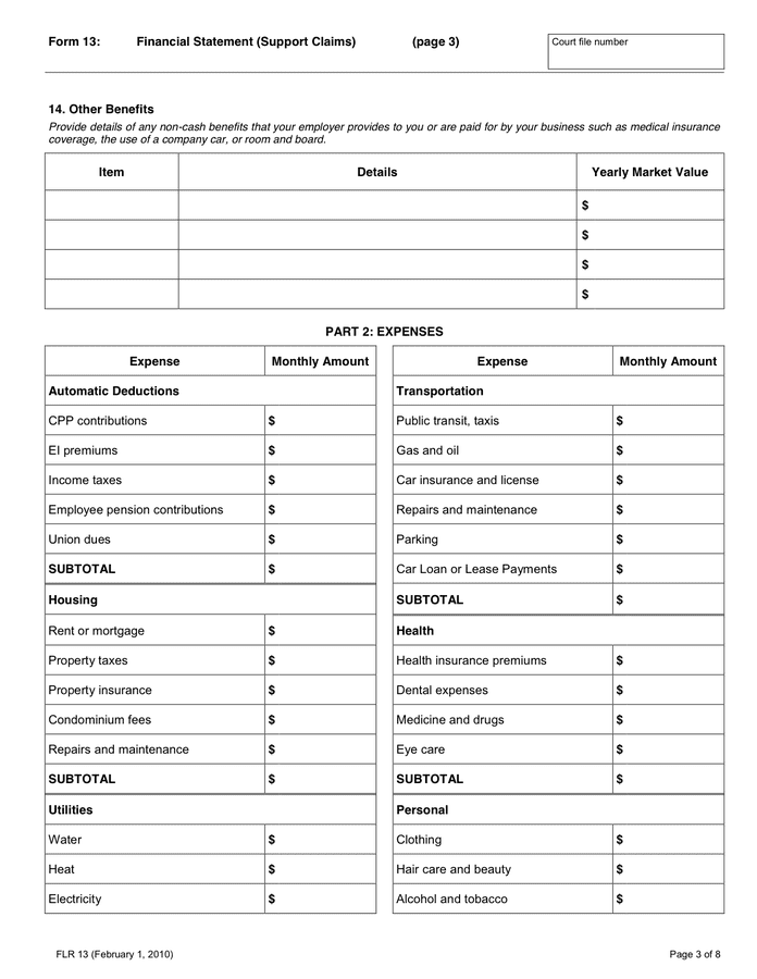 Financial Statement in Word and Pdf formats - page 3 of 8