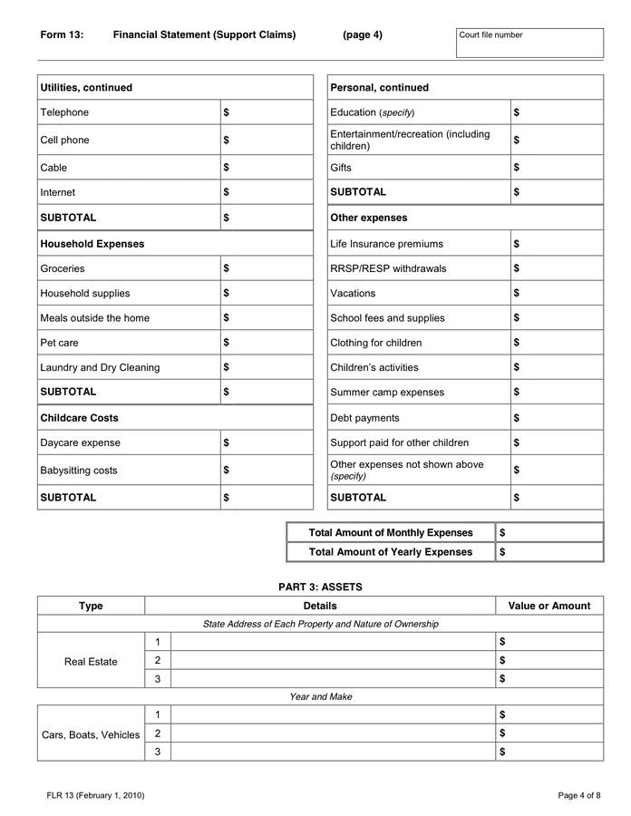 Financial Statement in Word and Pdf formats - page 4 of 8