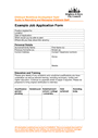 Example Job Application Form in Word and Pdf formats