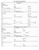 Loan application worksheet page 1 preview