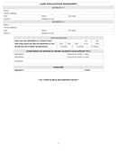 Loan application worksheet page 2 preview